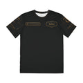 Time Traveling Company Logo Tee — Black Graphic Polyester Shirt ("James")