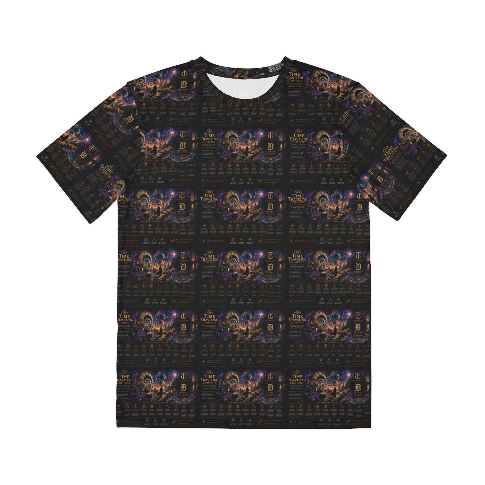 Men's All-Over Print Tee — Time Traveling Company Detroit